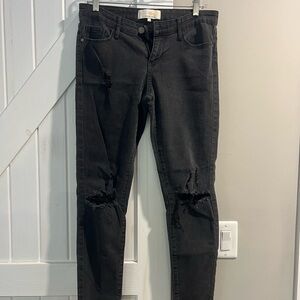 Cafe denim faded black distressed jeans size 9/10